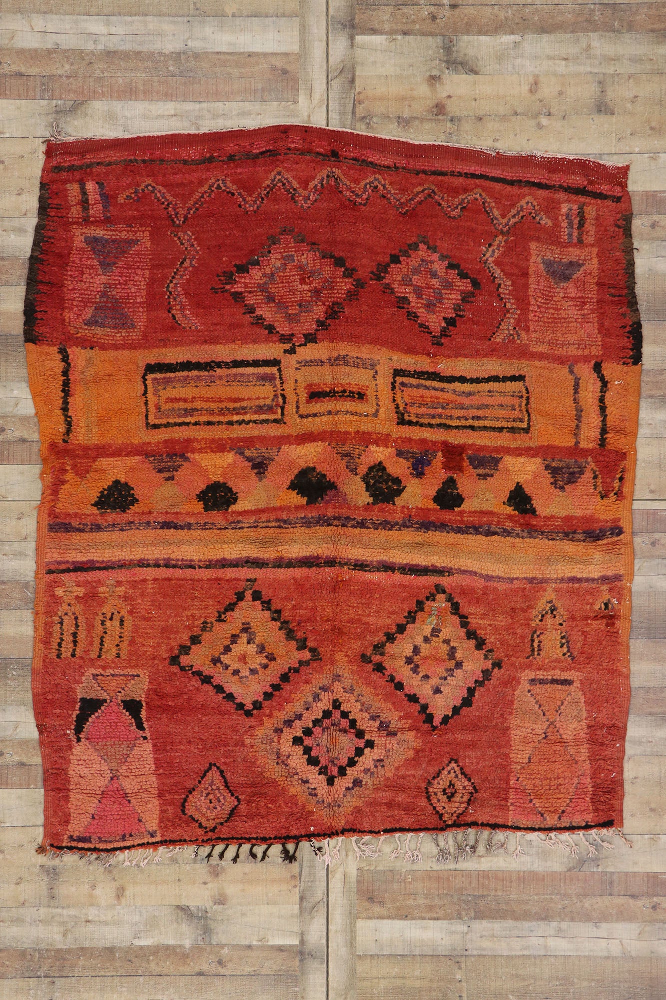 7 x 8 Vintage Red Moroccan Rug 21326