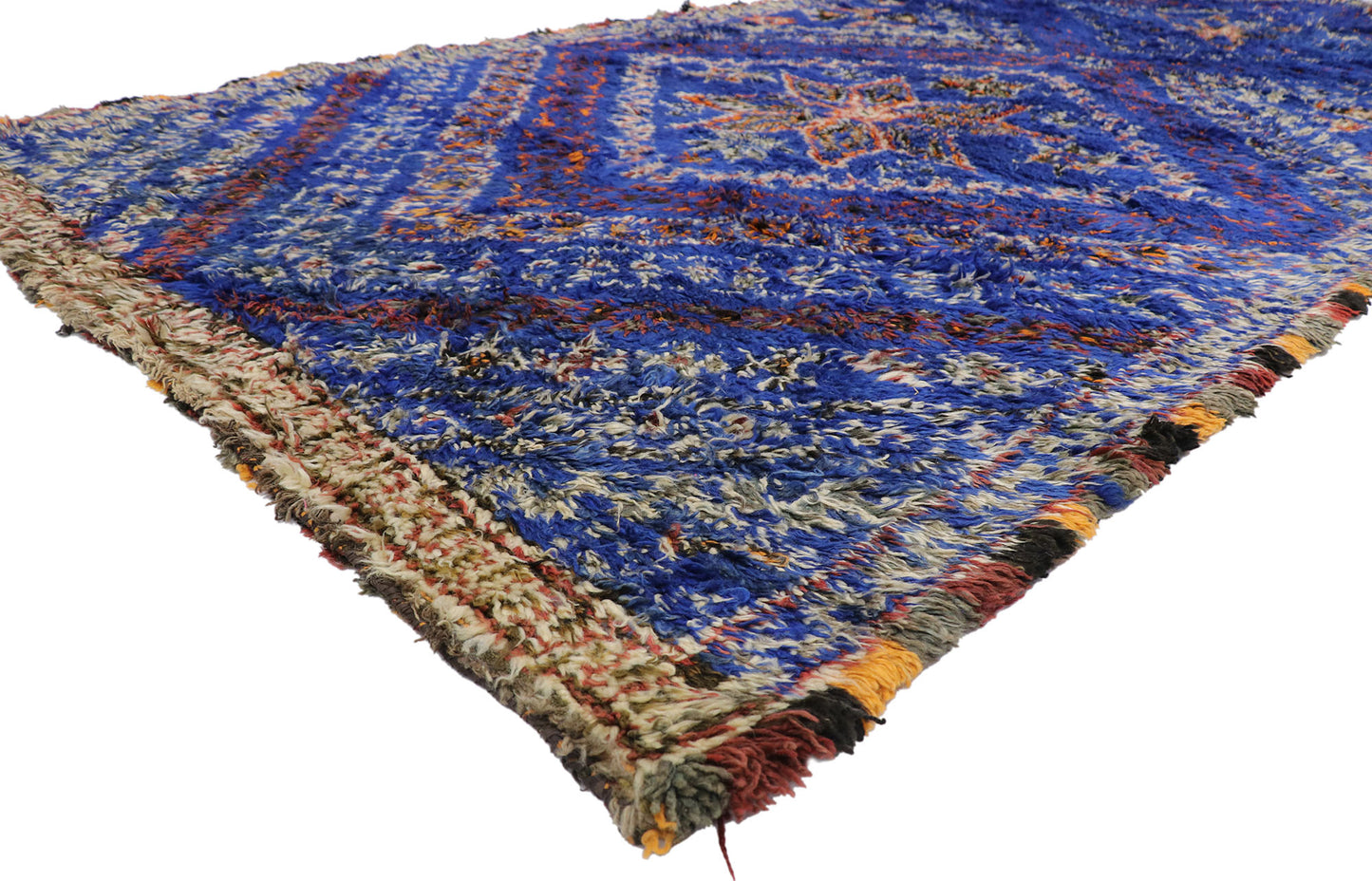 7 x 13 Vintage Blue Beni MGuild Moroccan Rug 21337