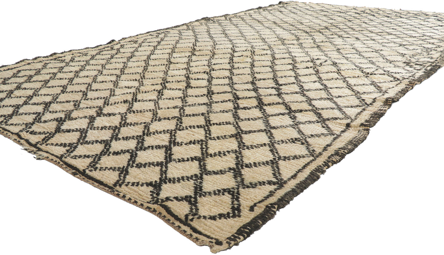 6 x 11 Vintage Moroccan Beni Ourain Rug 21350