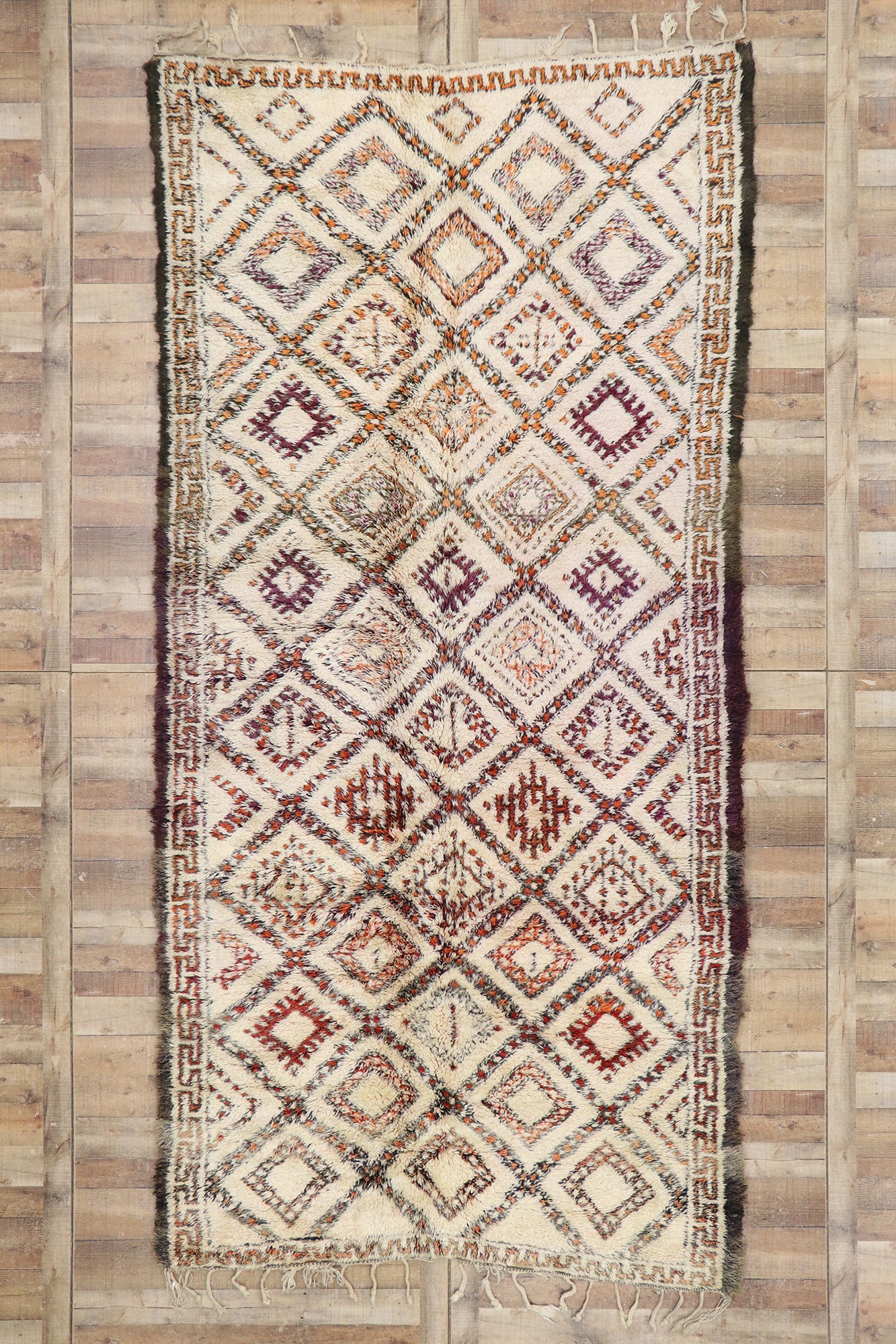 6 x 13 Vintage Moroccan Beni Ourain Rug 21355