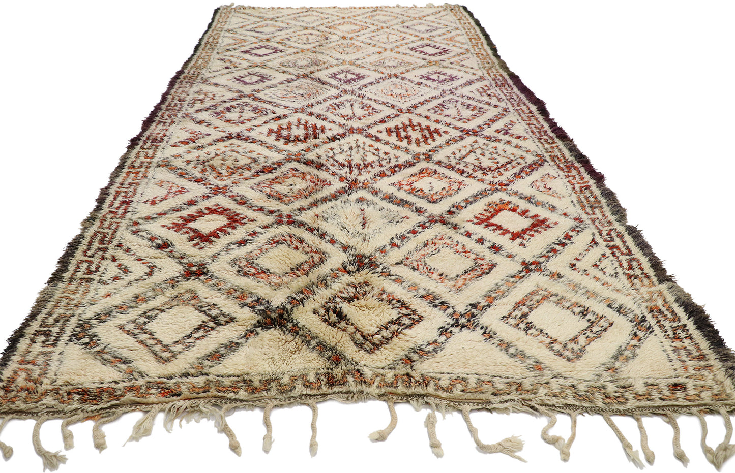 6 x 13 Vintage Moroccan Beni Ourain Rug 21355