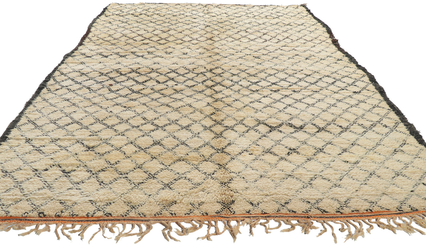 7 x 10 Vintage Moroccan Beni Ourain Rug 21363