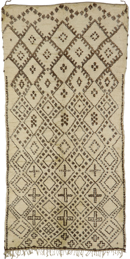 7 x 13 Vintage Moroccan Beni Ourain Rug 21371