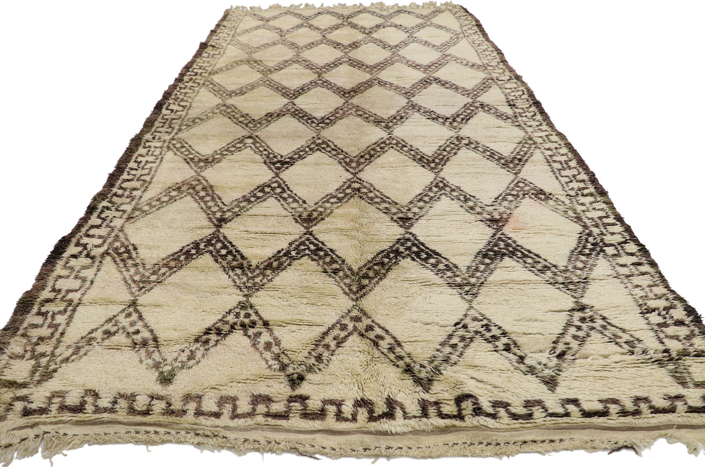 6 x 13 Vintage Moroccan Beni Ourain Rug 21385