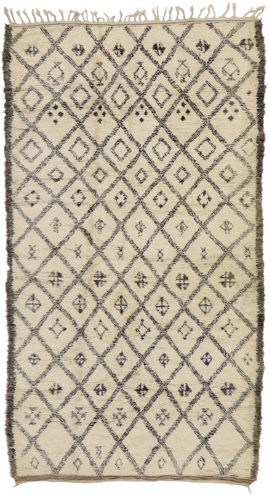 6 x 11 Vintage Moroccan Beni Ourain Rug 21389