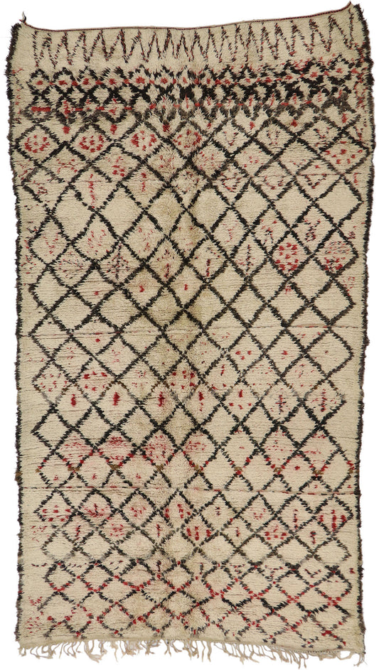 7 x 11 Vintage Moroccan Beni Ourain Rug 21394