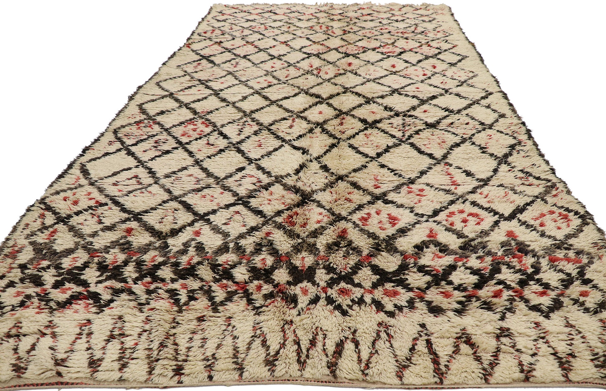 7 x 11 Vintage Moroccan Beni Ourain Rug 21394
