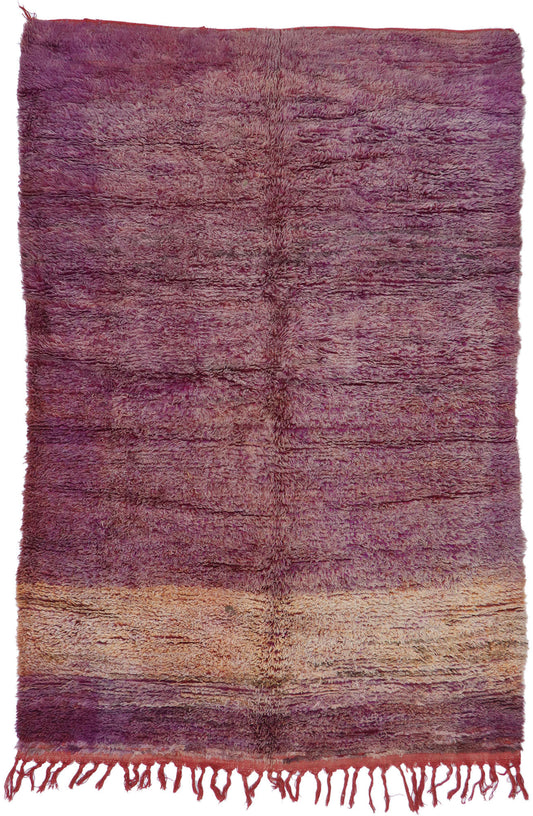 6 x 8 Vintage Purple Beni Mrirt Moroccan Rug 21425