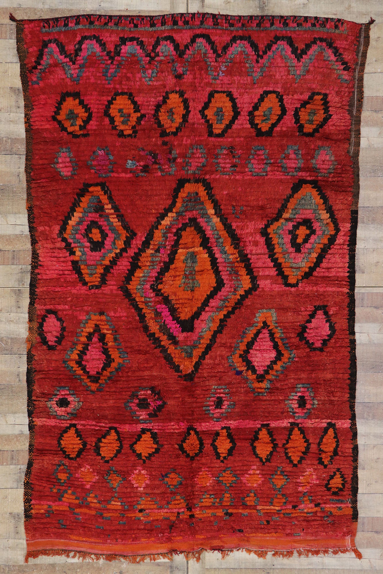 6 x 9 Vintage Red Moroccan Rug 21429
