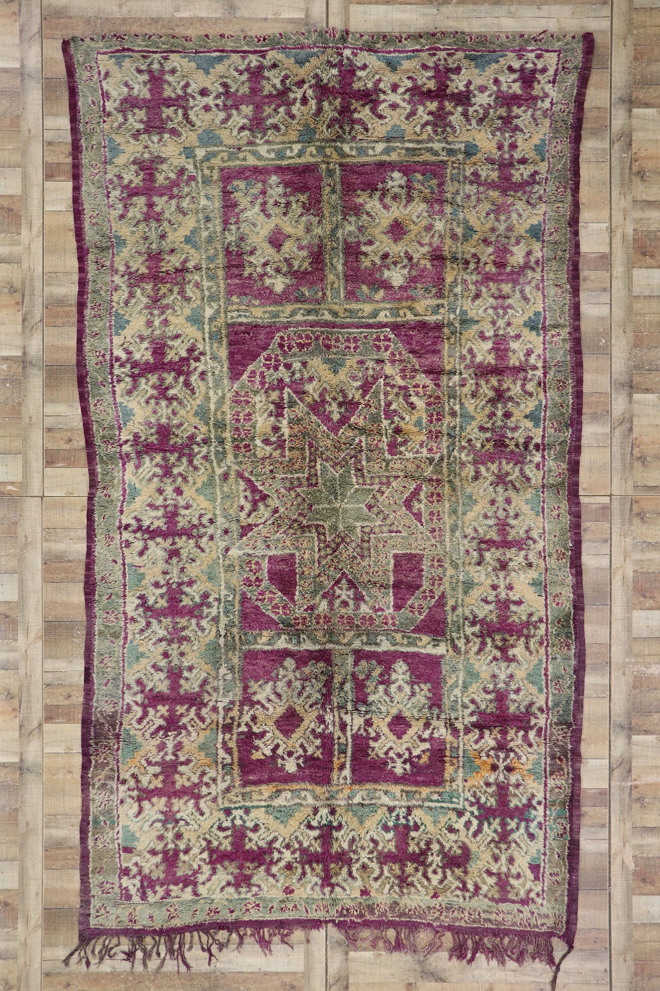 7 x 13 Vintage Purple Moroccan Rug 21480