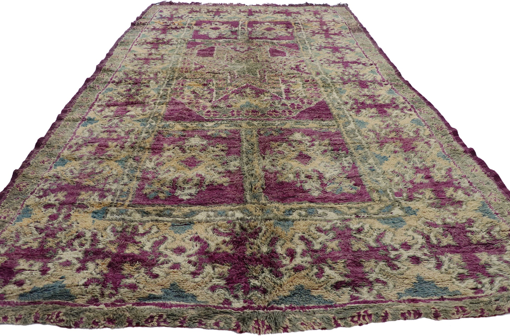 7 x 13 Vintage Purple Moroccan Rug 21480