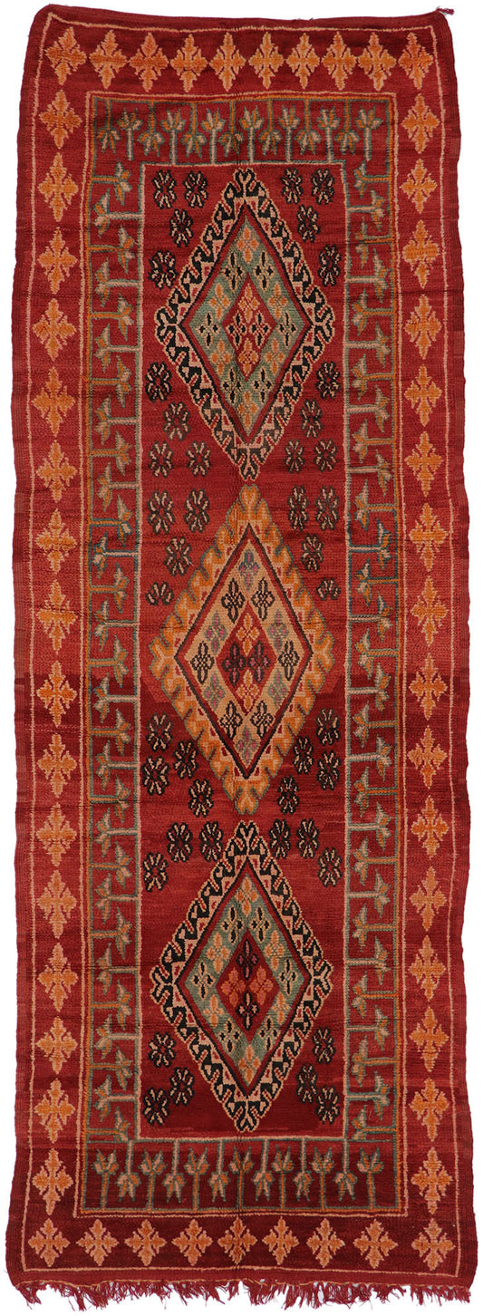 5 x 13 Vintage Red Boujad Moroccan Rug 21486