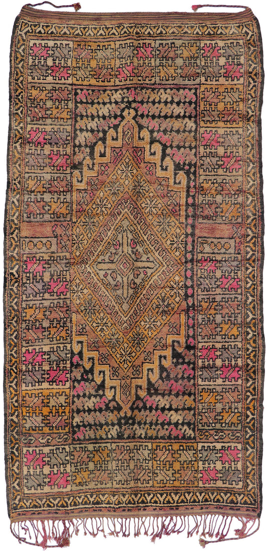 7 x 13 Vintage Boujad Moroccan Rug 21490