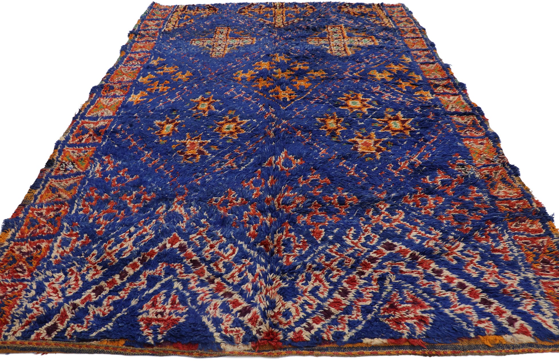 6 x 10 Vintage Blue Beni MGuild Moroccan Rug 21501