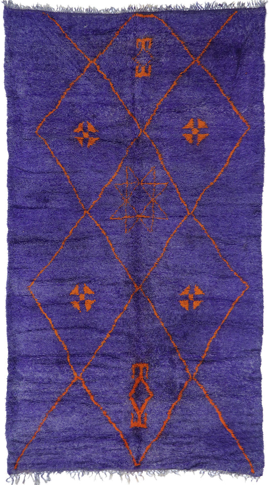 6 x 11 Vintage Purple Beni Mrirt Moroccan Rug 21514