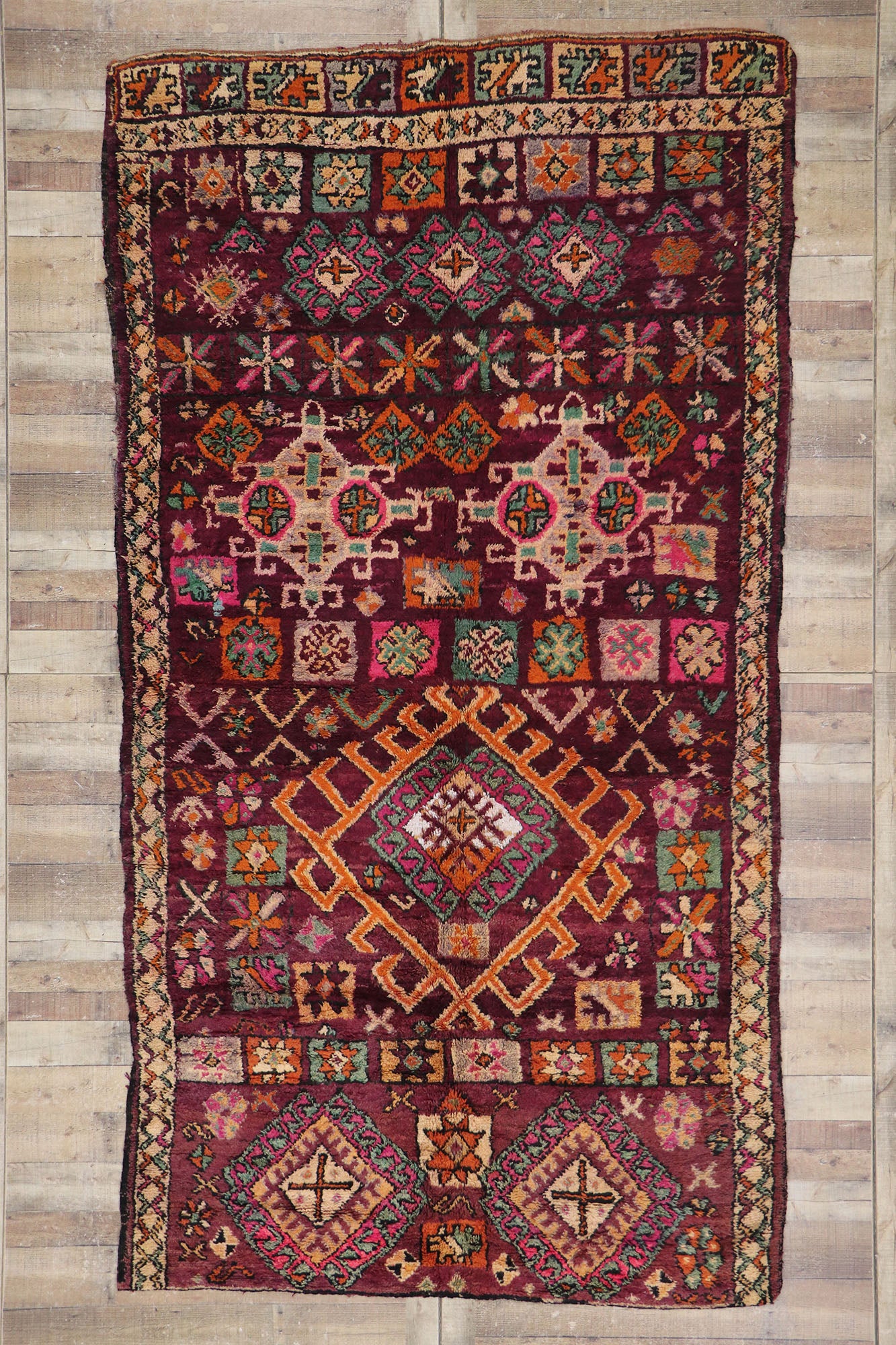 6 x 12 Vintage Boujad Moroccan Rug 21523