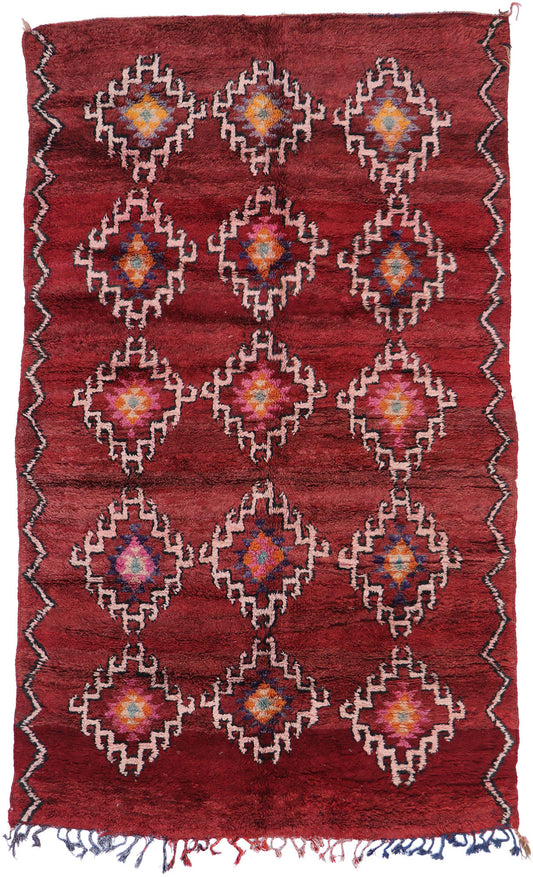 7 x 11 Vintage Red Moroccan Rug 21527
