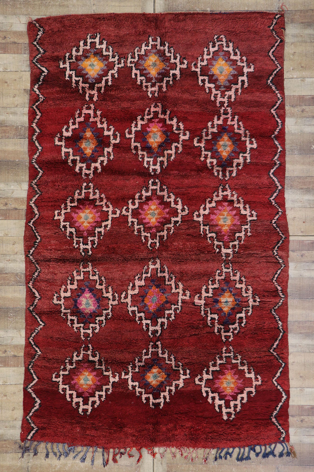 7 x 11 Vintage Red Moroccan Rug 21527