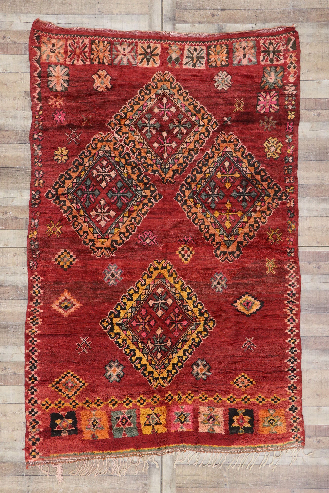 6 x 10 Vintage Red Moroccan Rug 21529