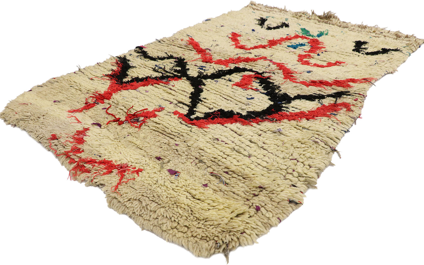 3 x 5 Vintage Moroccan Boucherouite Rug 21532