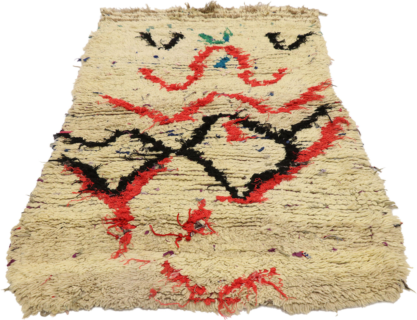 3 x 5 Vintage Moroccan Boucherouite Rug 21532