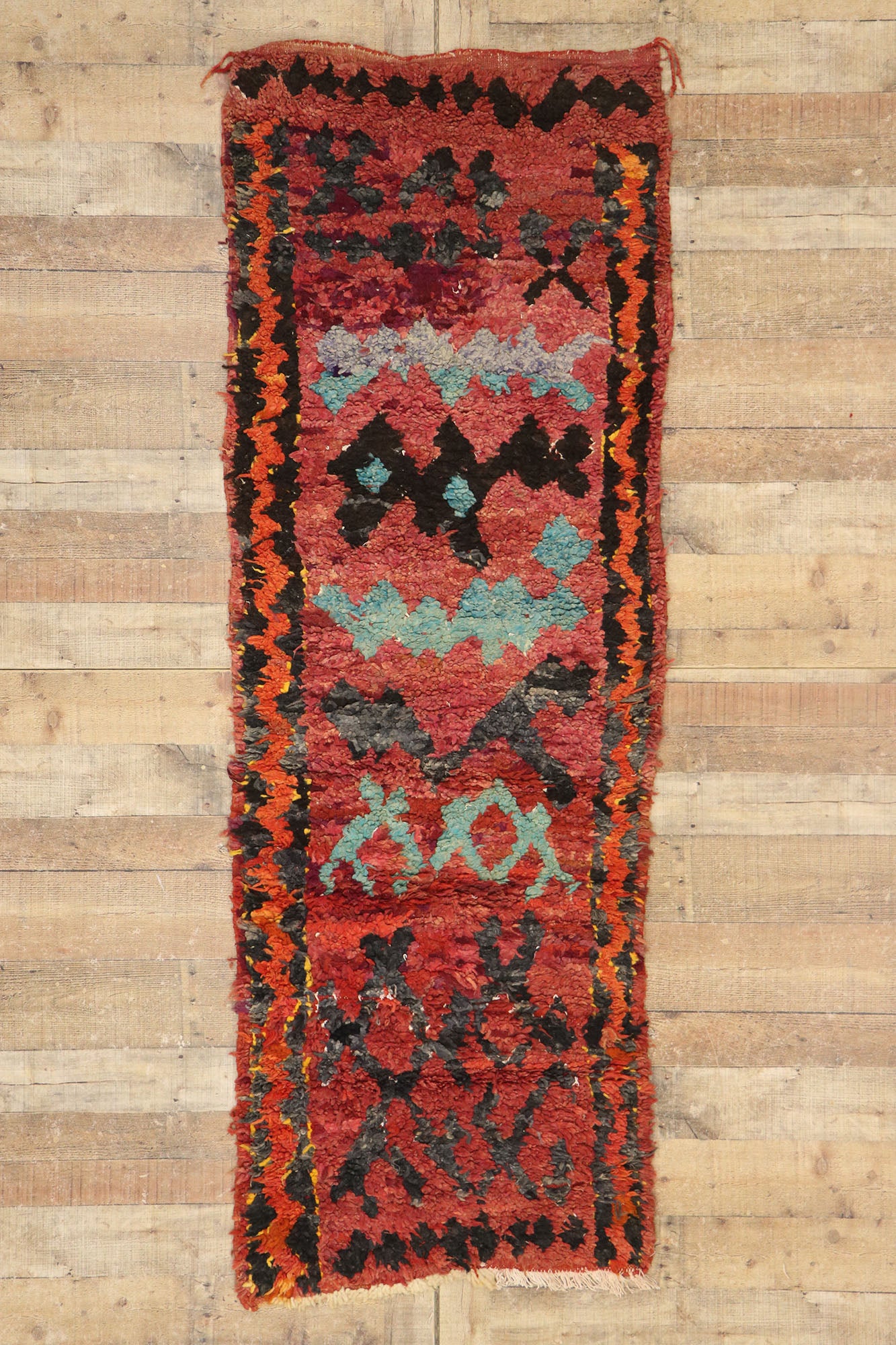 3 x 7 Vintage Red Talsint Moroccan Rug 21581