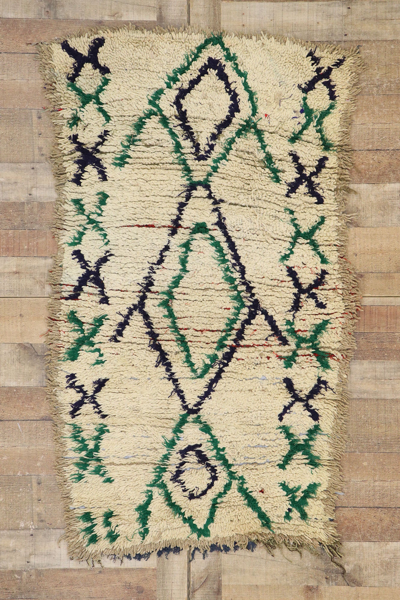 3 x 5 Vintage Moroccan Boucherouite Rug 21590