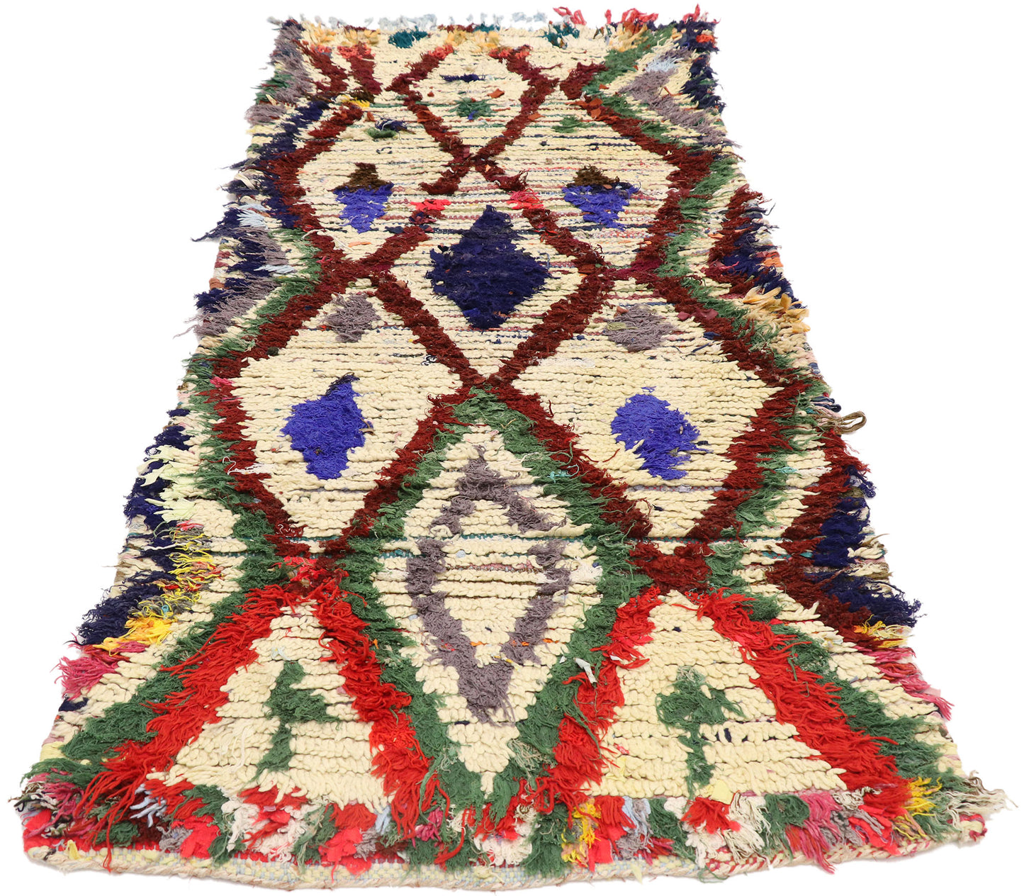 3 x 6 Vintage Moroccan Boucherouite Rag Rug 21591