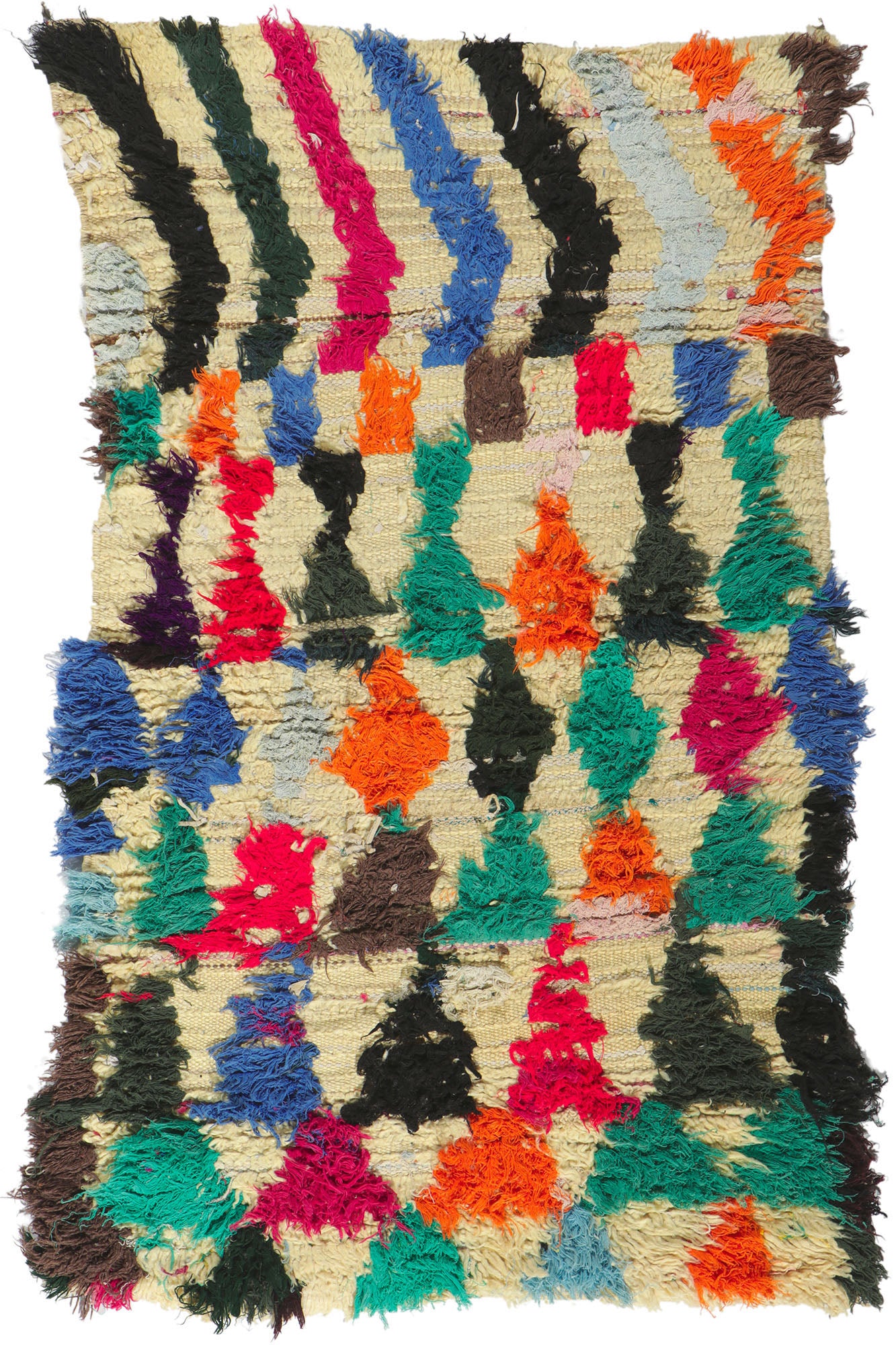 3 x 5 Vintage Moroccan Boucherouite Rug 21601