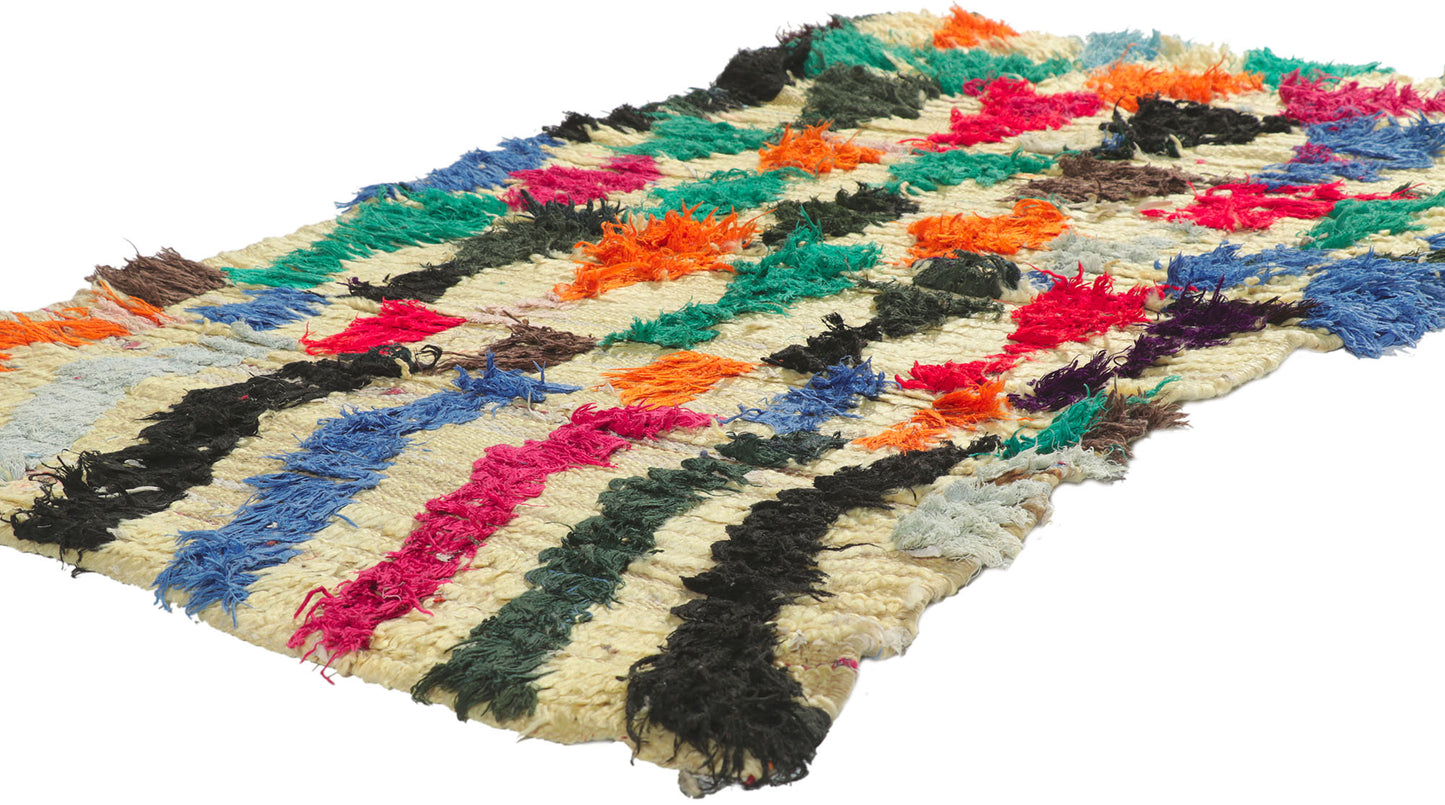 3 x 5 Vintage Moroccan Boucherouite Rug 21601