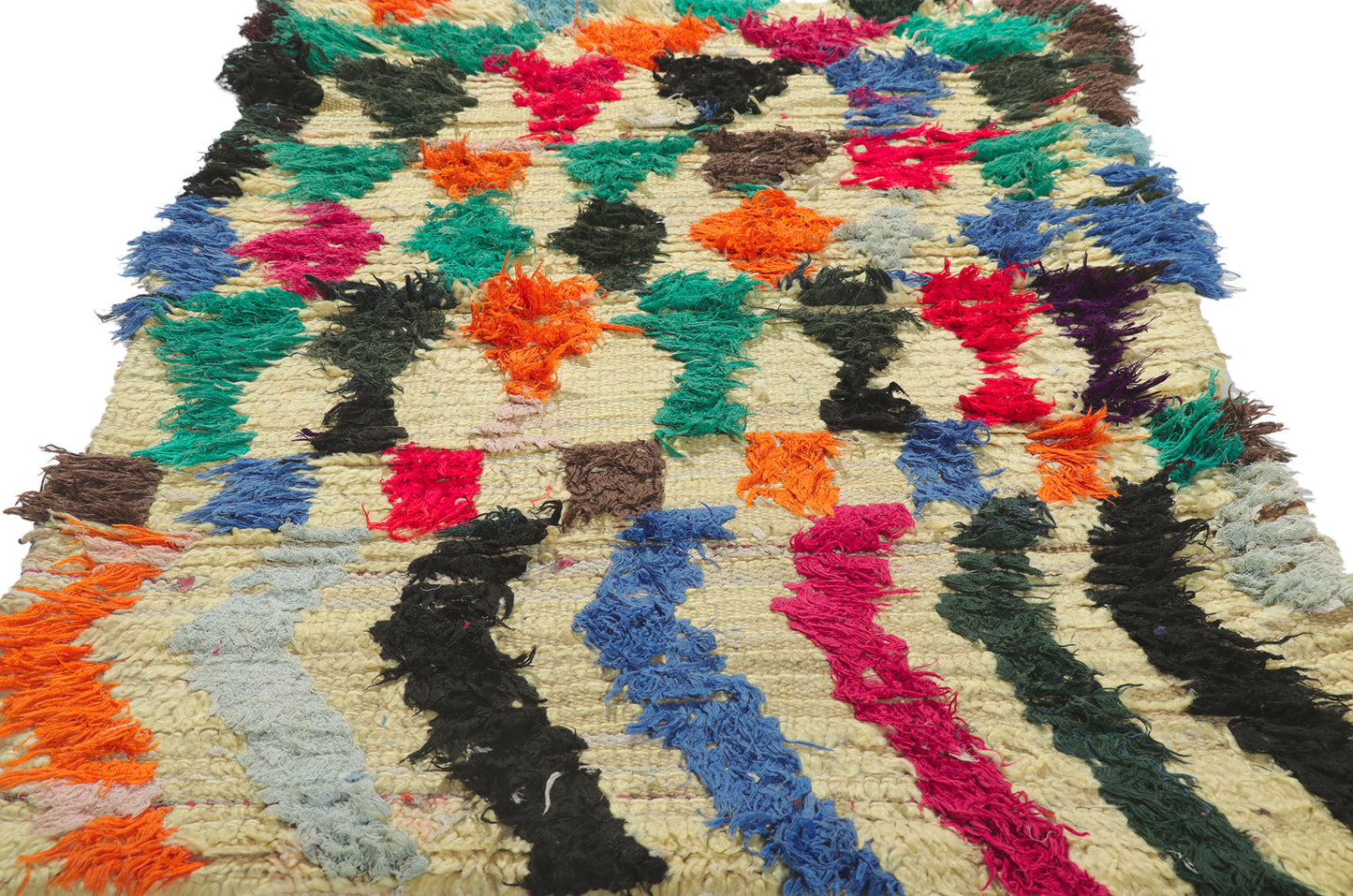 3 x 5 Vintage Moroccan Boucherouite Rug 21601