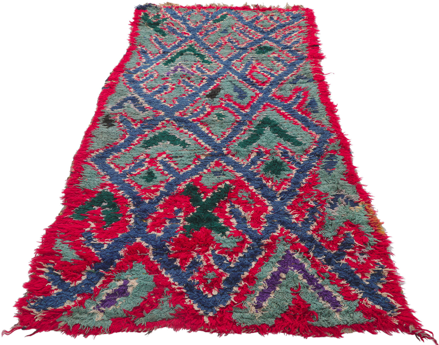 2 x 6 Vintage Moroccan Boucherouite Rug 21621