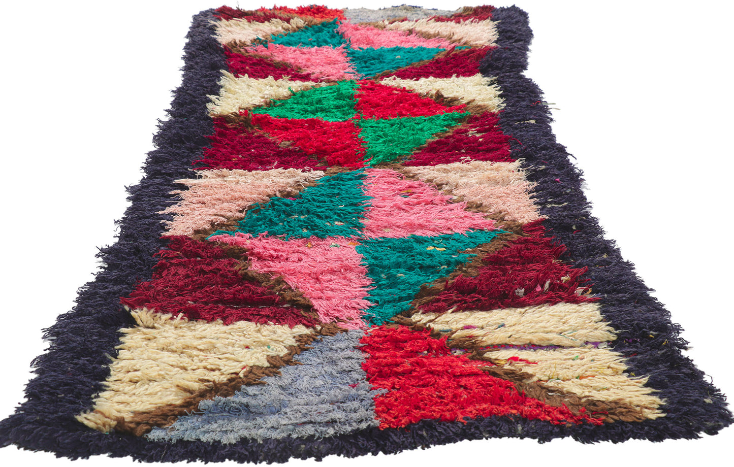 2 x 6 Vintage Moroccan Boucherouite Rag Rug 21630
