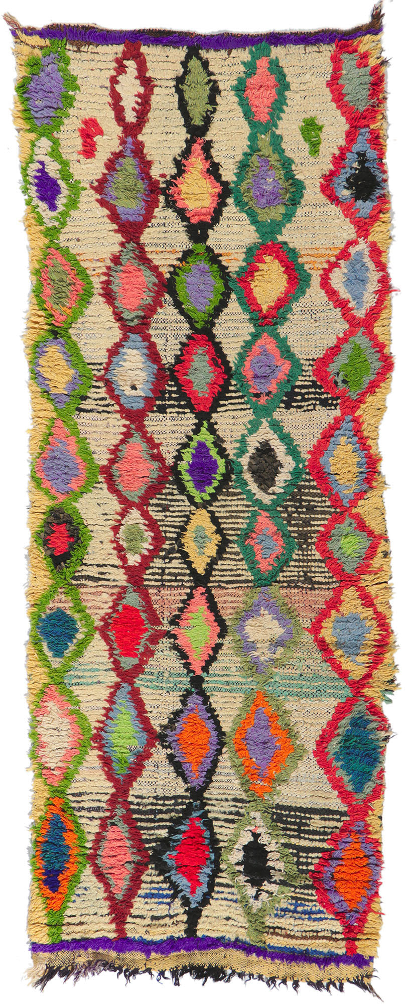 3 x 7 Vintage Moroccan Boucherouite Rag Rug 21631