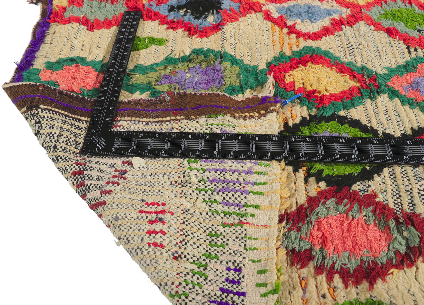 3 x 7 Vintage Moroccan Boucherouite Rag Rug 21631