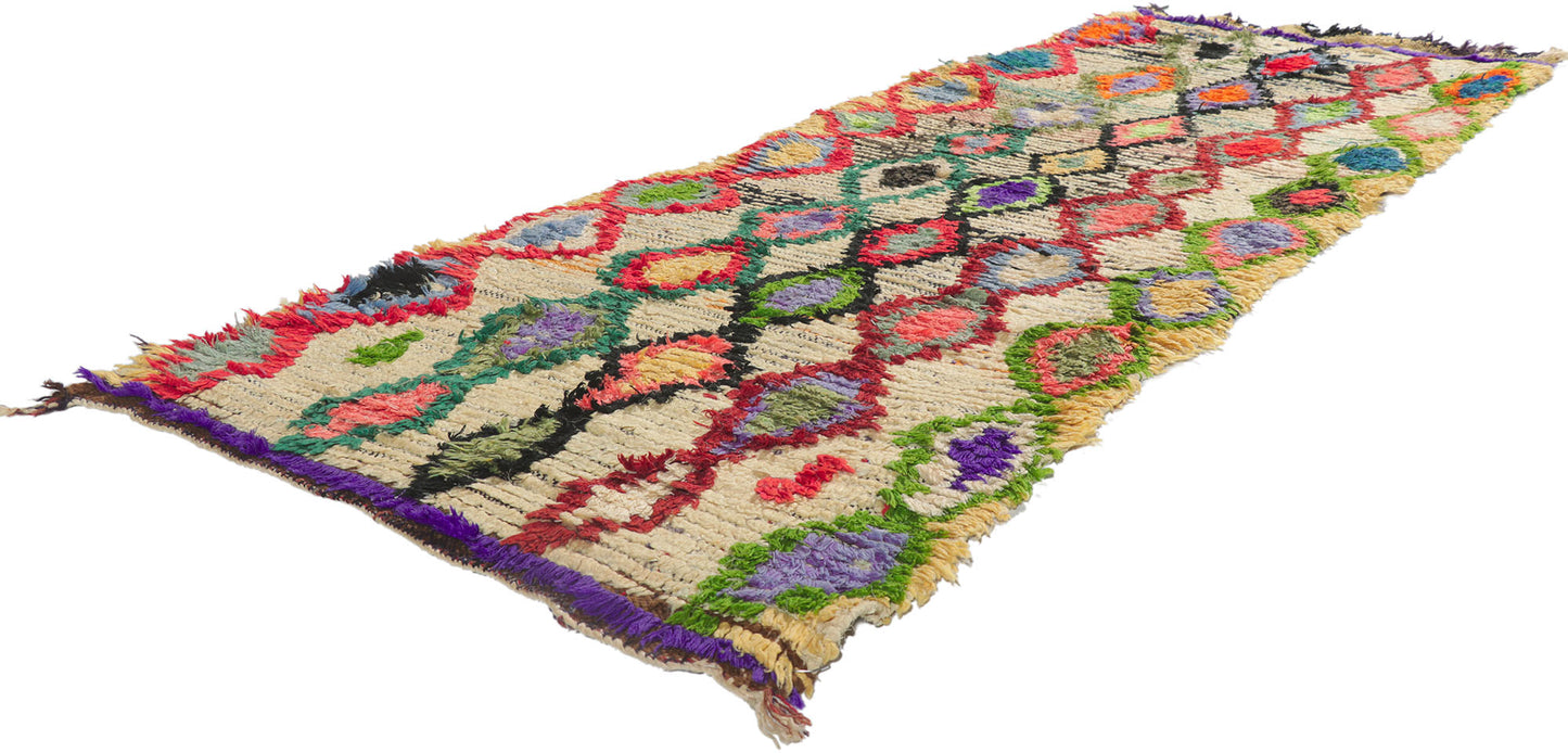 3 x 7 Vintage Moroccan Boucherouite Rag Rug 21631