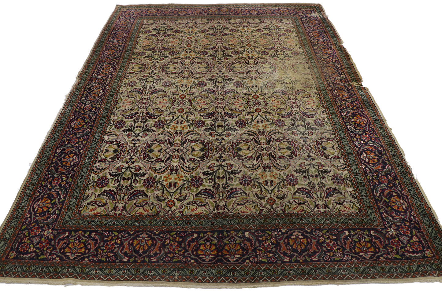 5 x 7 Antique Persian Kashan Rug 21684