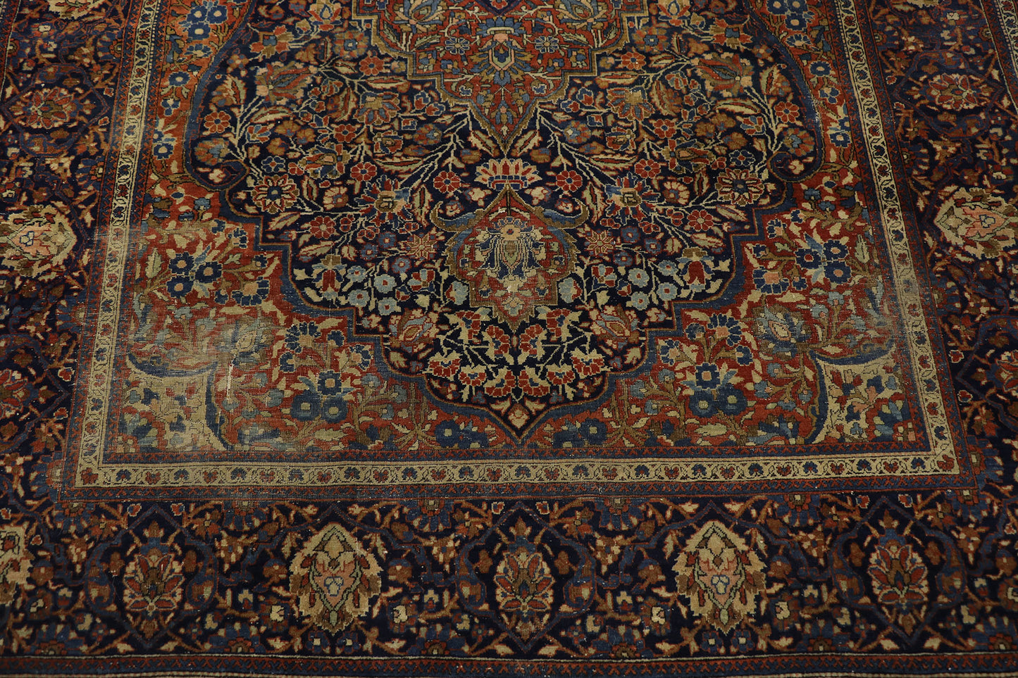 4 x 7 Antique Persian Kashan Rug 21688