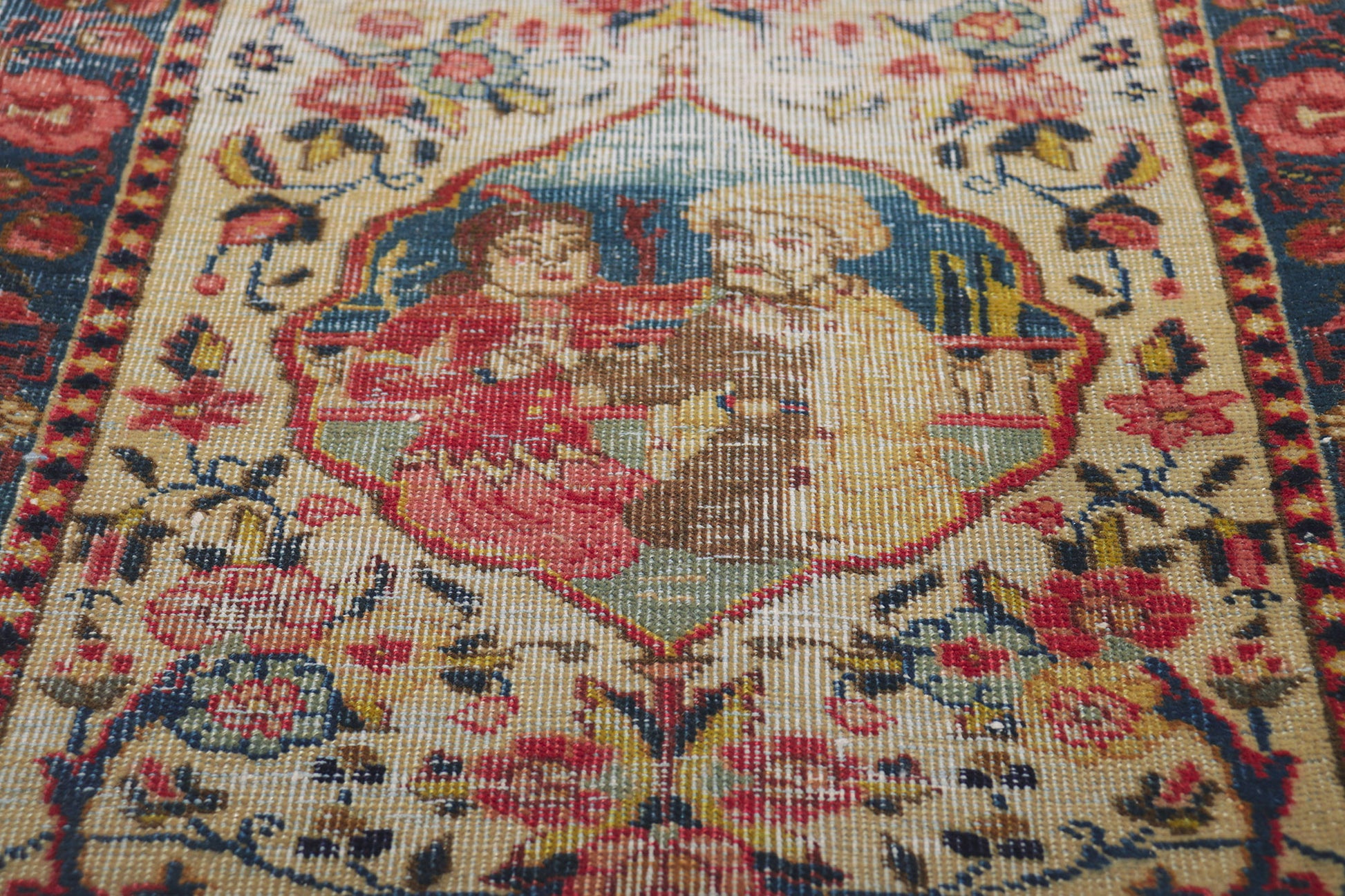 2 x 2 Antique Persian Tabriz Rug 61213