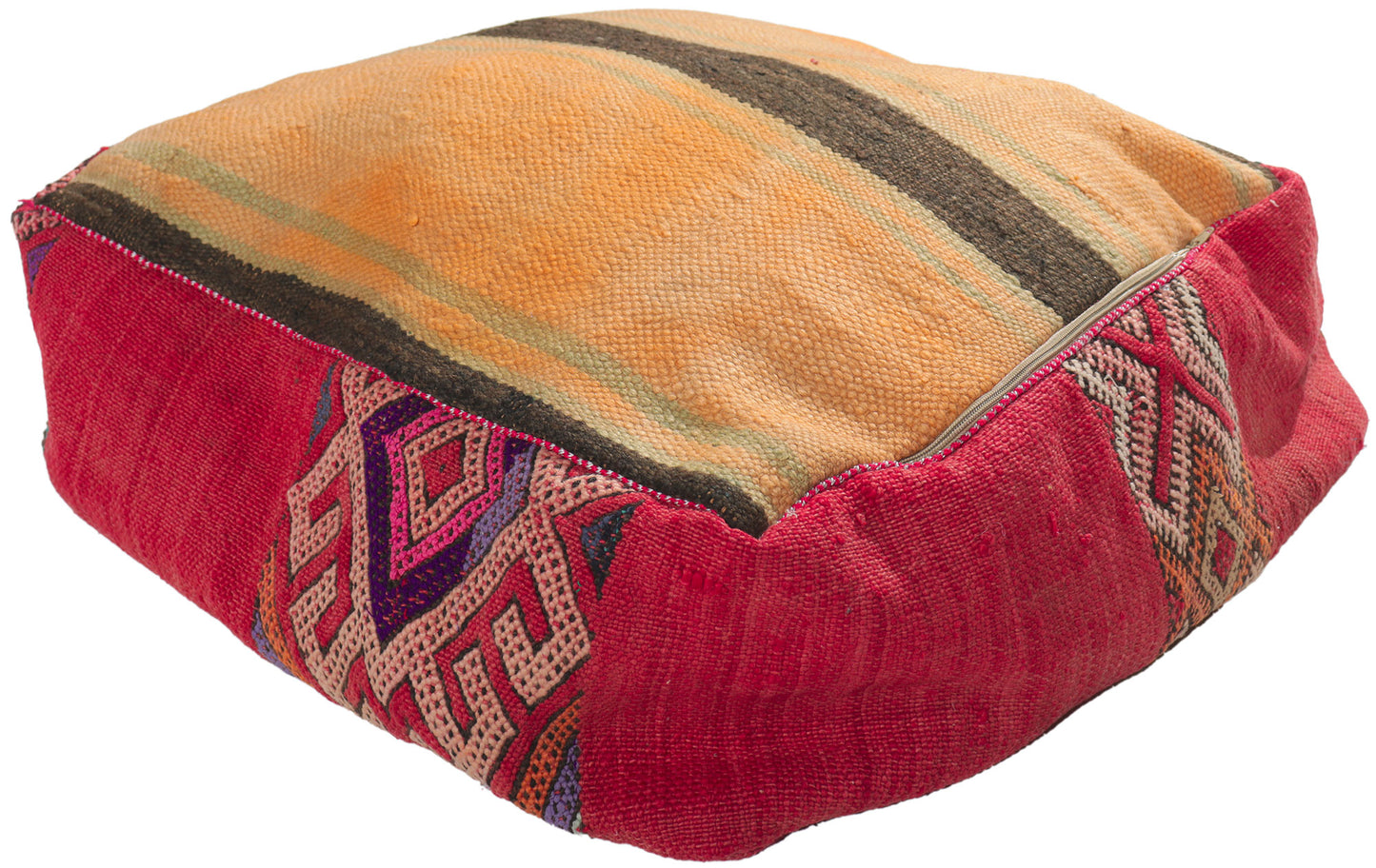 2 x 2 x 1 Vintage Moroccan Kilim Pouf 78439
