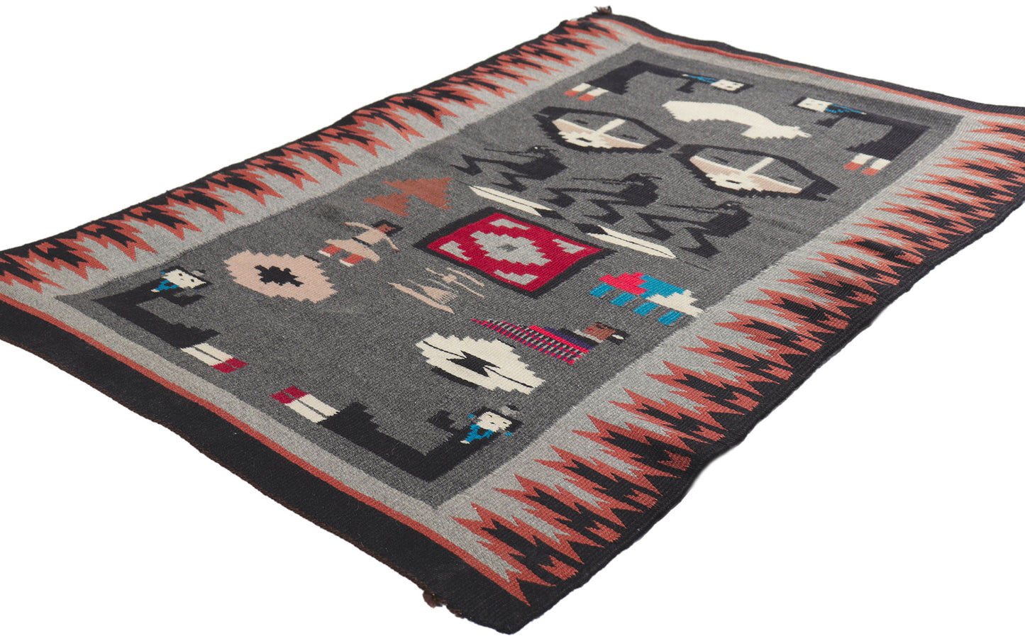 2 x 3 Vintage Navajo Pictorial Rug 78425