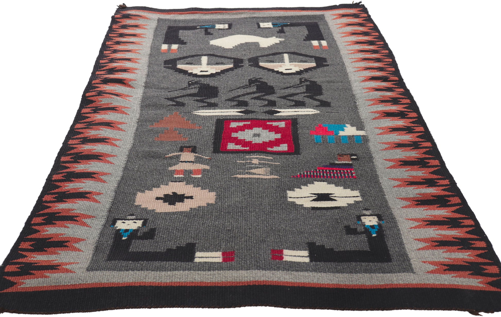 2 x 3 Vintage Navajo Pictorial Rug 78425