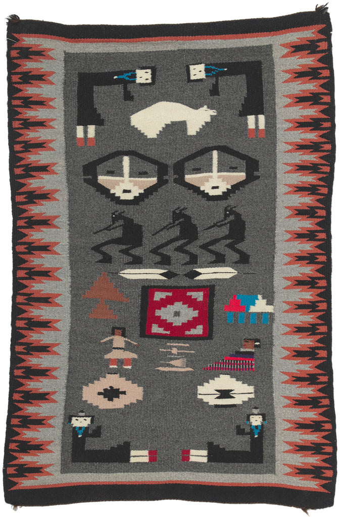 2 x 3 Vintage Navajo Pictorial Rug 78425