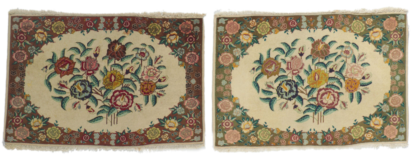2 x 3 Vintage Persian Tabriz Rug 75654