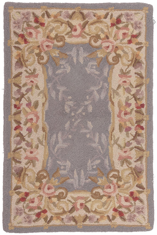2 x 3 Vintage American Floral Hooked Rug 78554