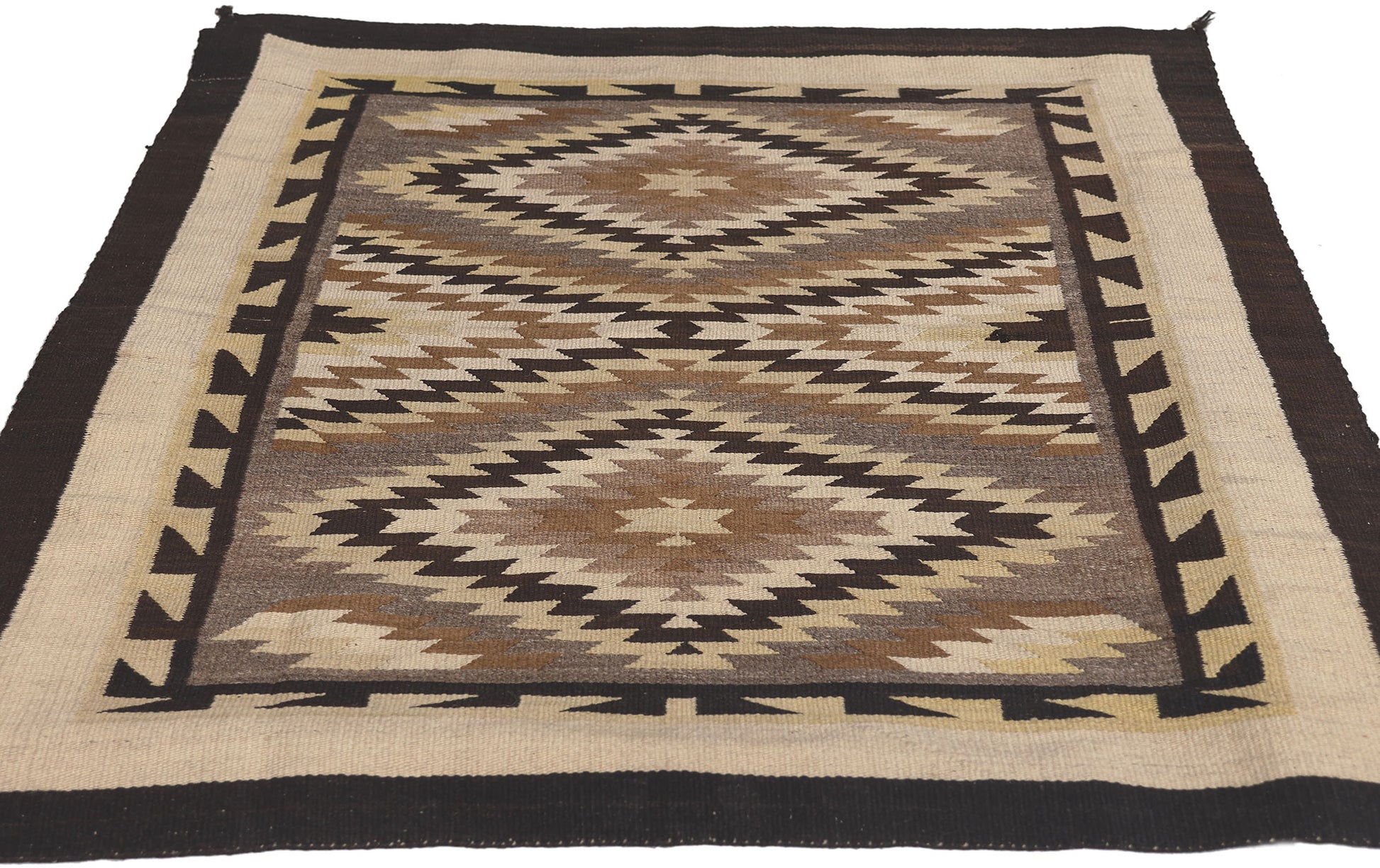 2 x 3 Vintage Two Grey Hills Navajo Rug 78638