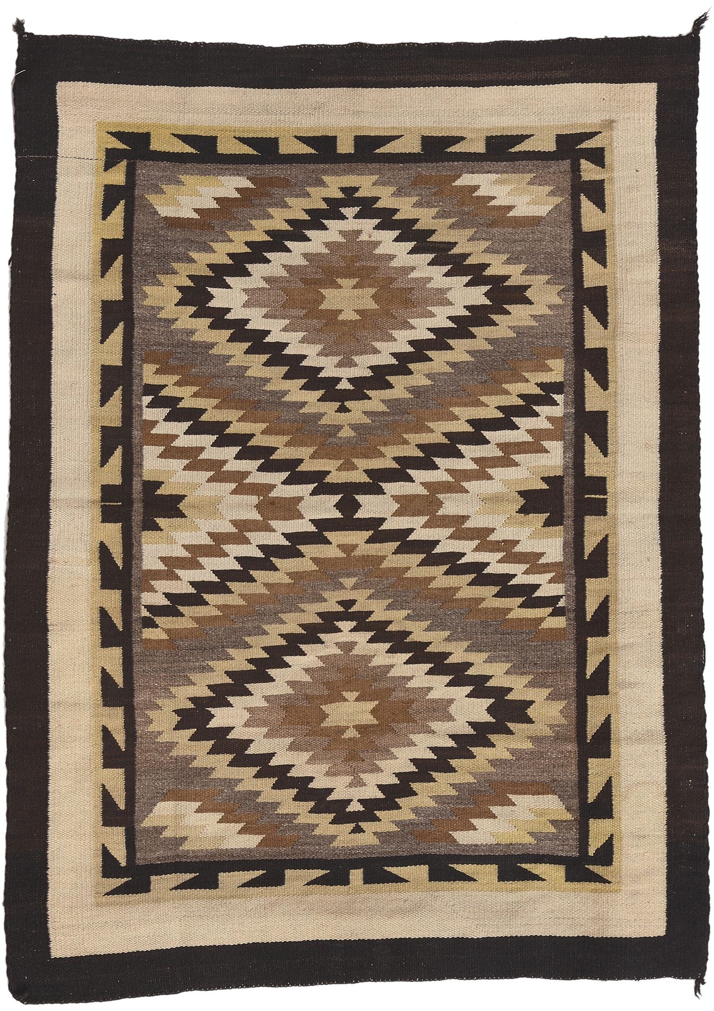 2 x 3 Vintage Two Grey Hills Navajo Rug 78638