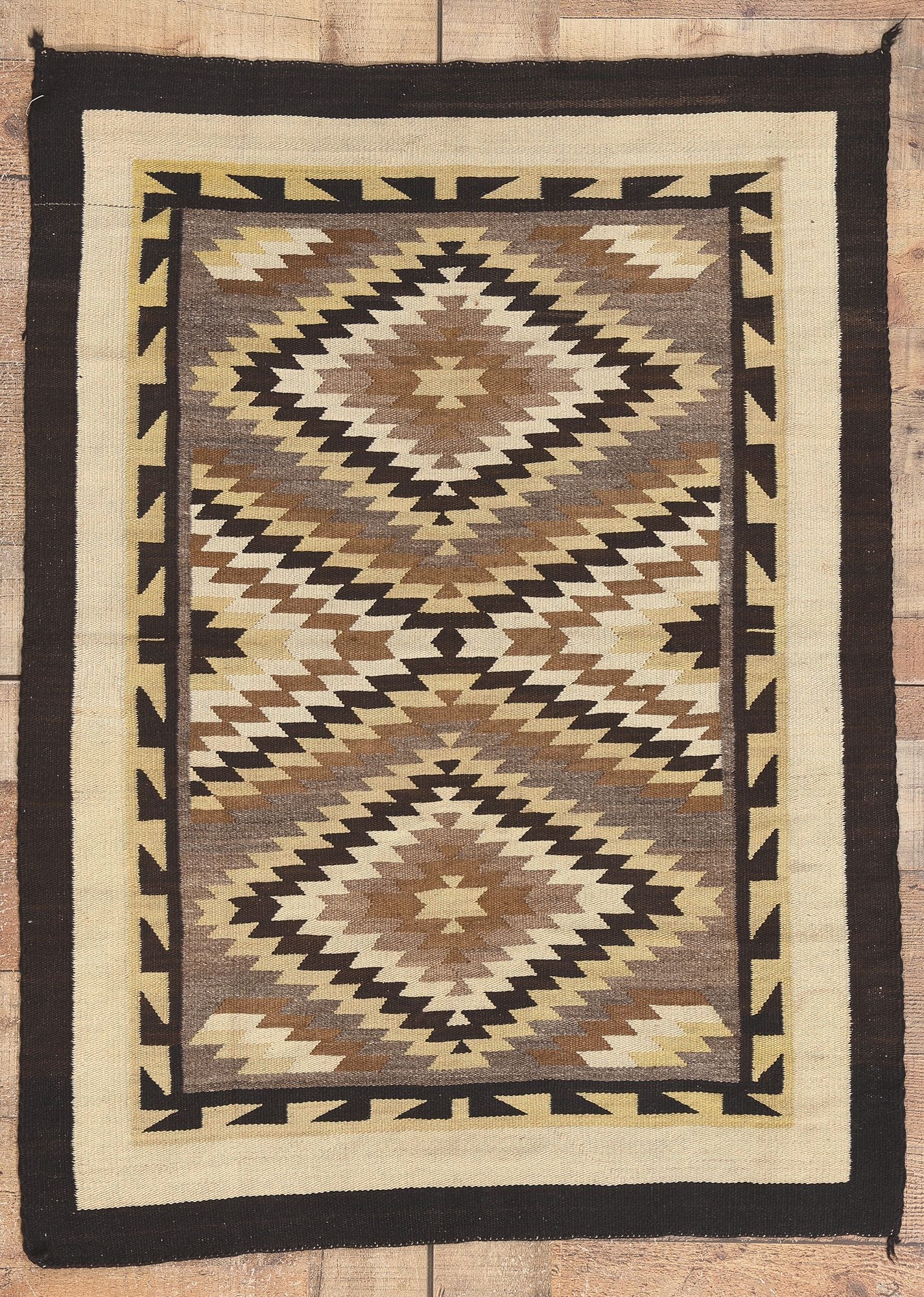 2 x 3 Vintage Two Grey Hills Navajo Rug 78638