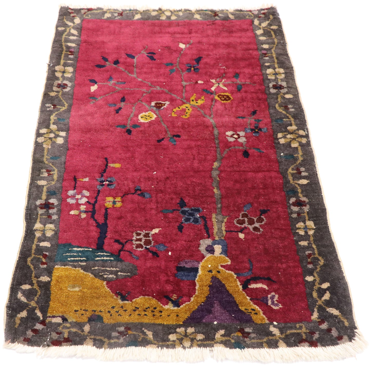 2 x 4 Vintage Chinese Art Deco Rug 77969
