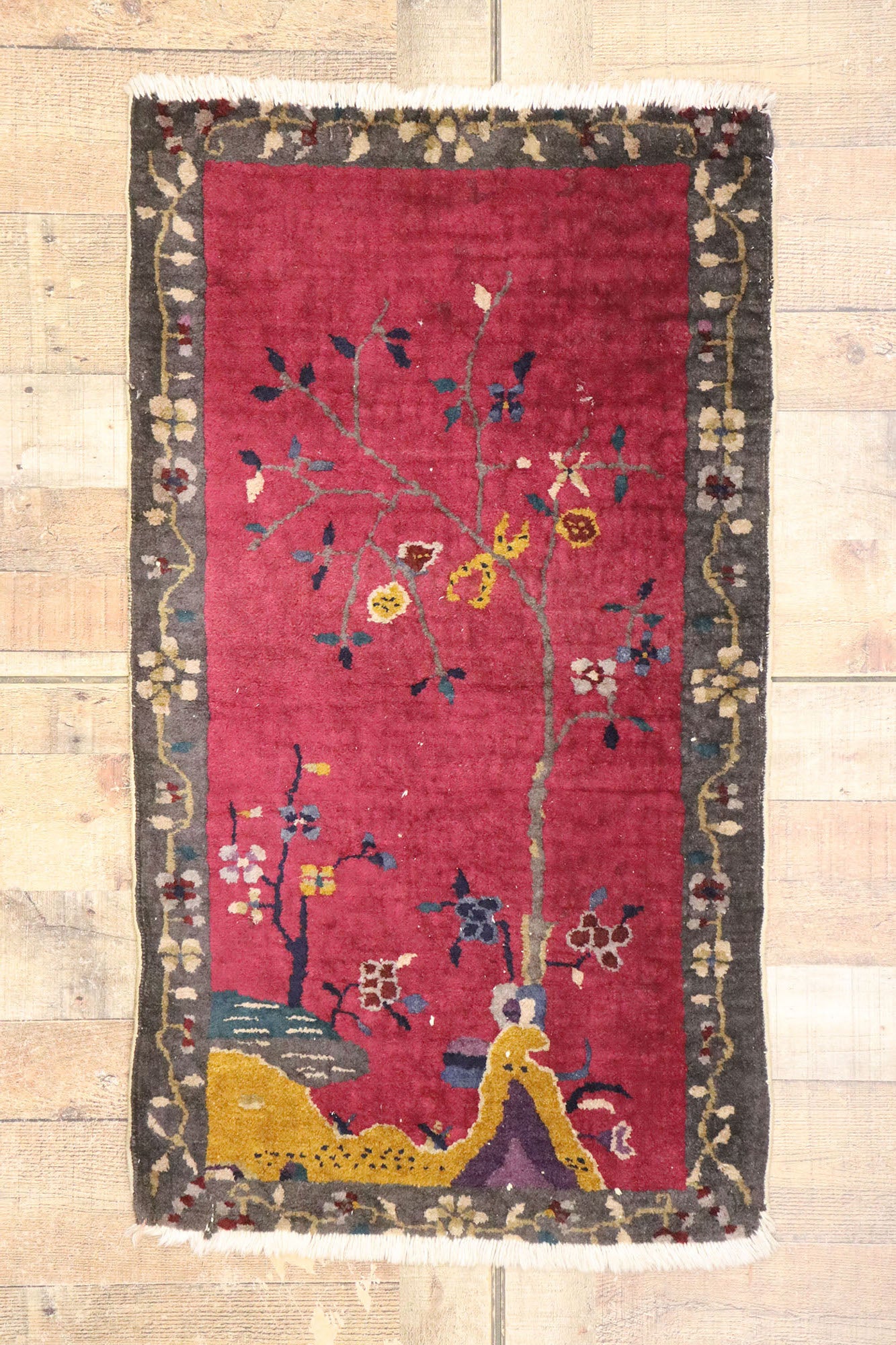 2 x 4 Vintage Chinese Art Deco Rug 77969